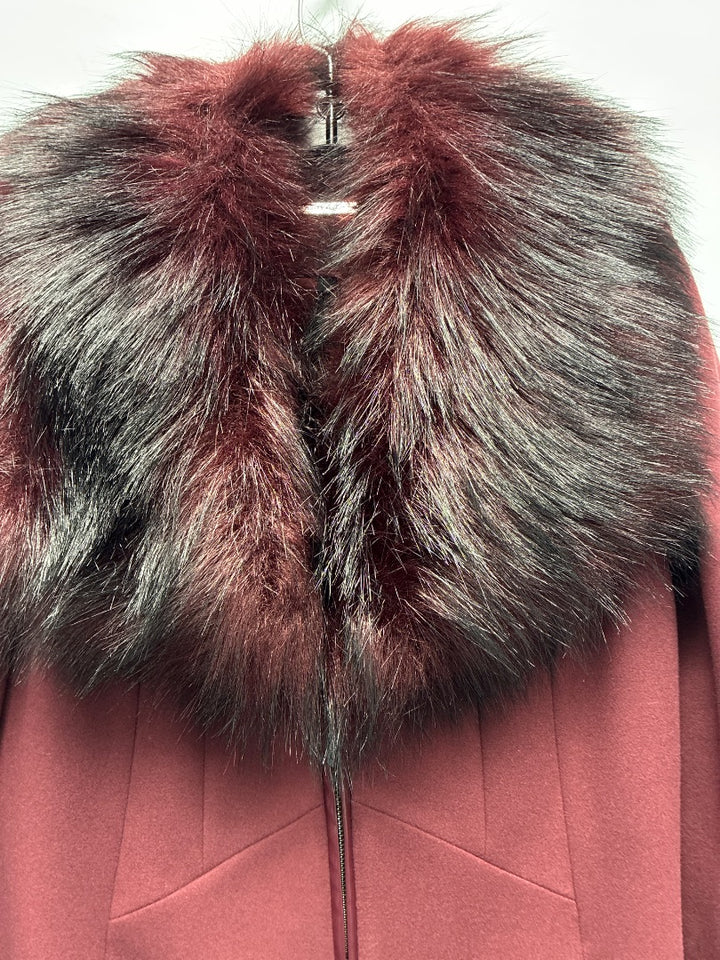 white house black market long maroon coat Small