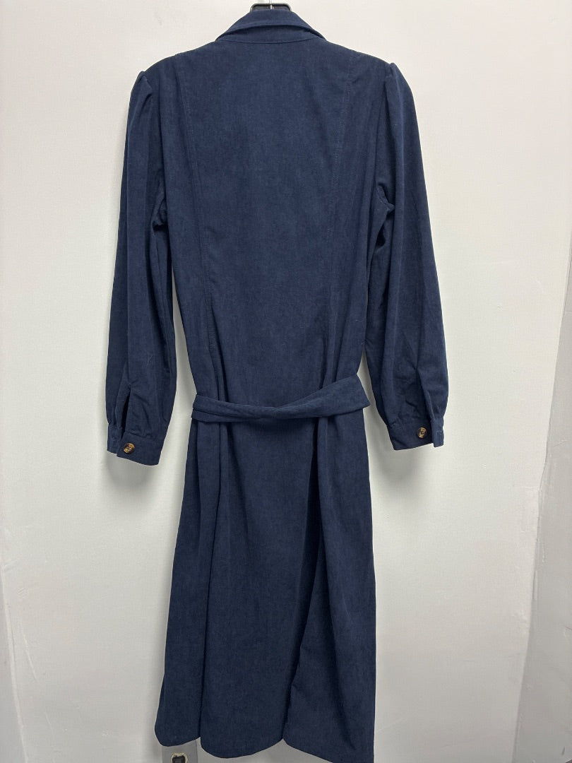 Blue Corduroy Button Dress Medium