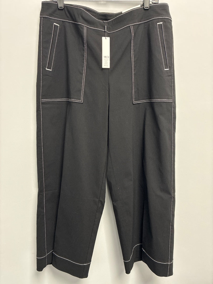 chicos Slimming Brigitte Wide Leg Black White Pants 14