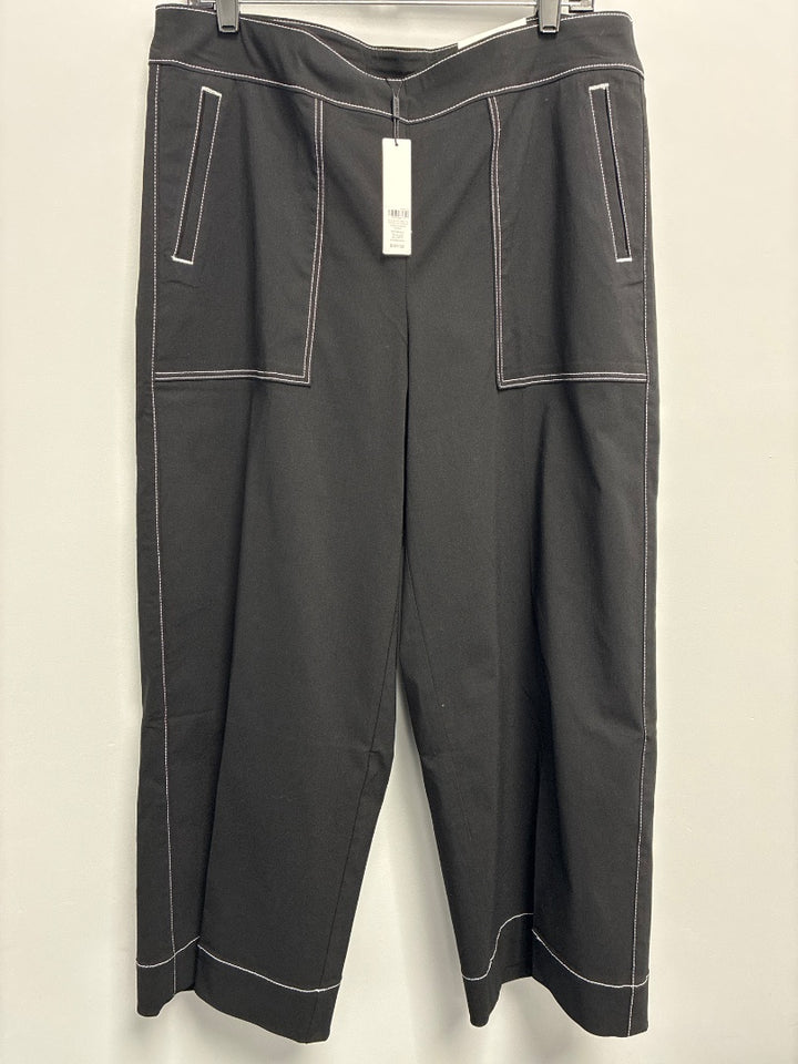 chicos Slimming Brigitte Wide Leg Black White Pants 14