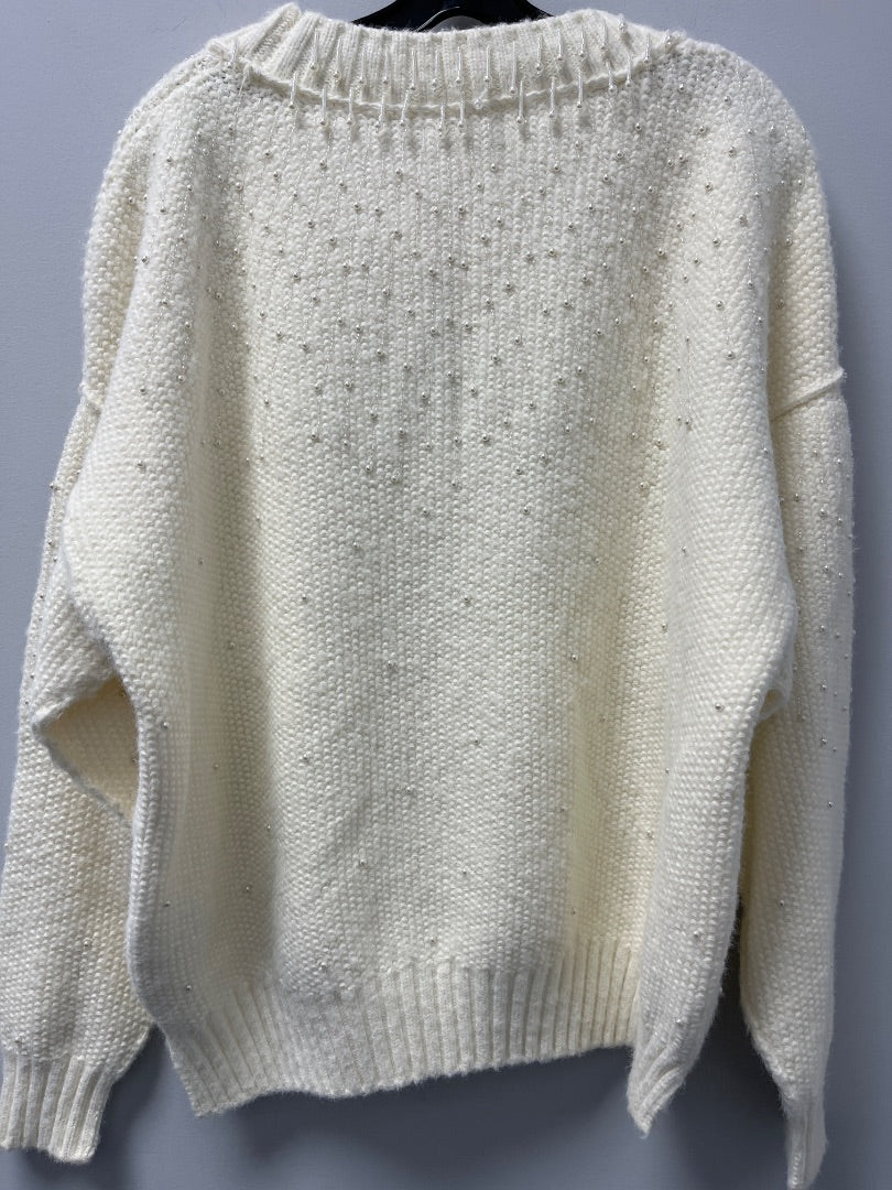 Free People, White, Sweater, Medium