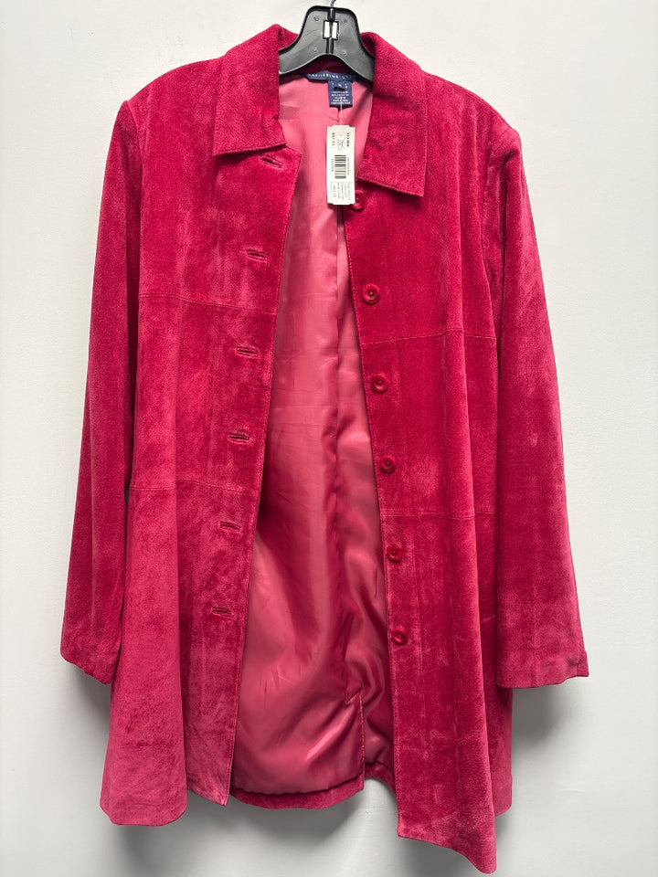catherine stewart, pink, outerwear, Medium
