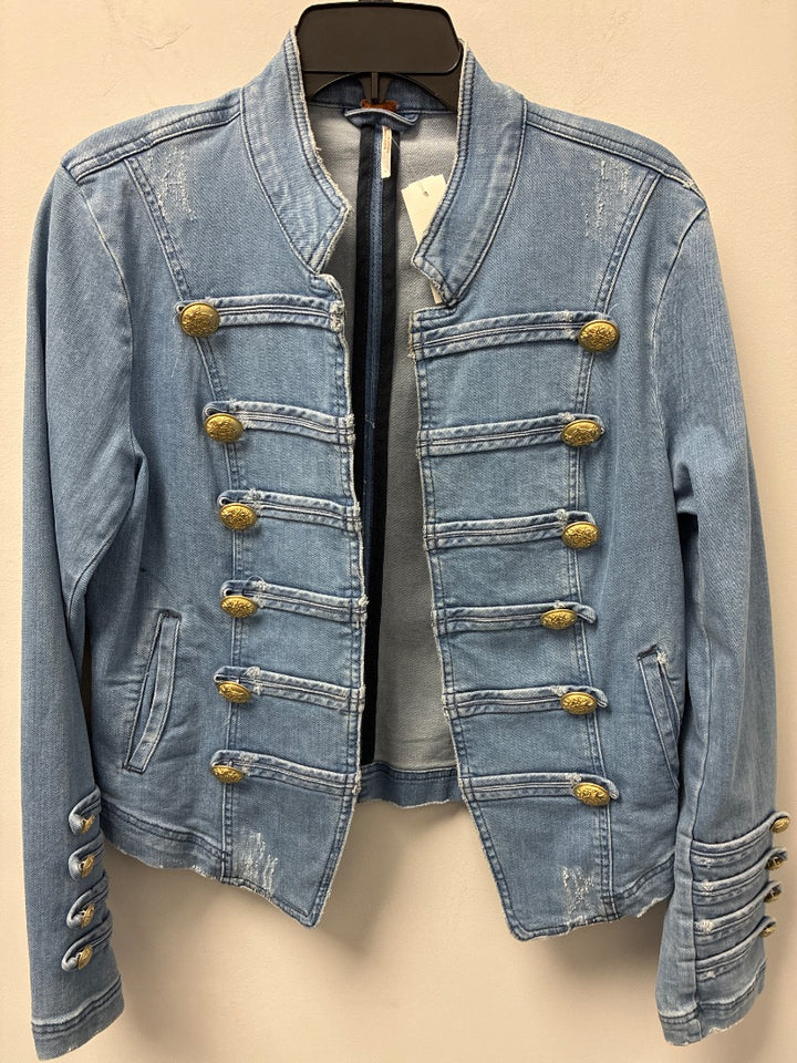 Free People Jean Jacket Blue, Large