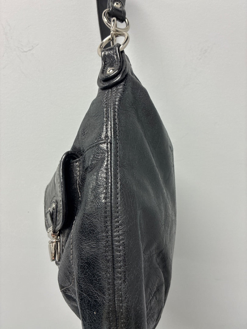 Coach, Black, Handbag, Medium