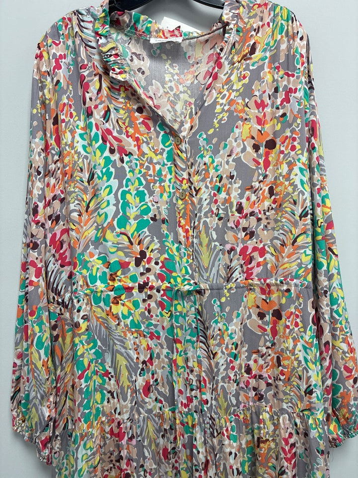 chic soul, grey+, dress, XL