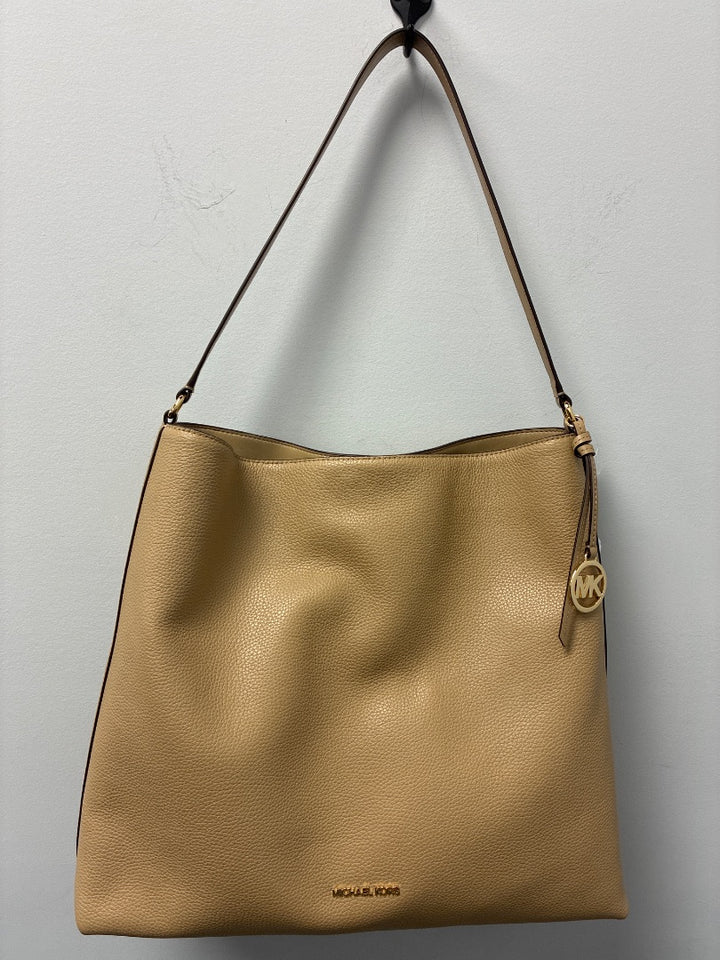 Michael Kors Pebbled Camel Leather Shoulder Bag  Medium