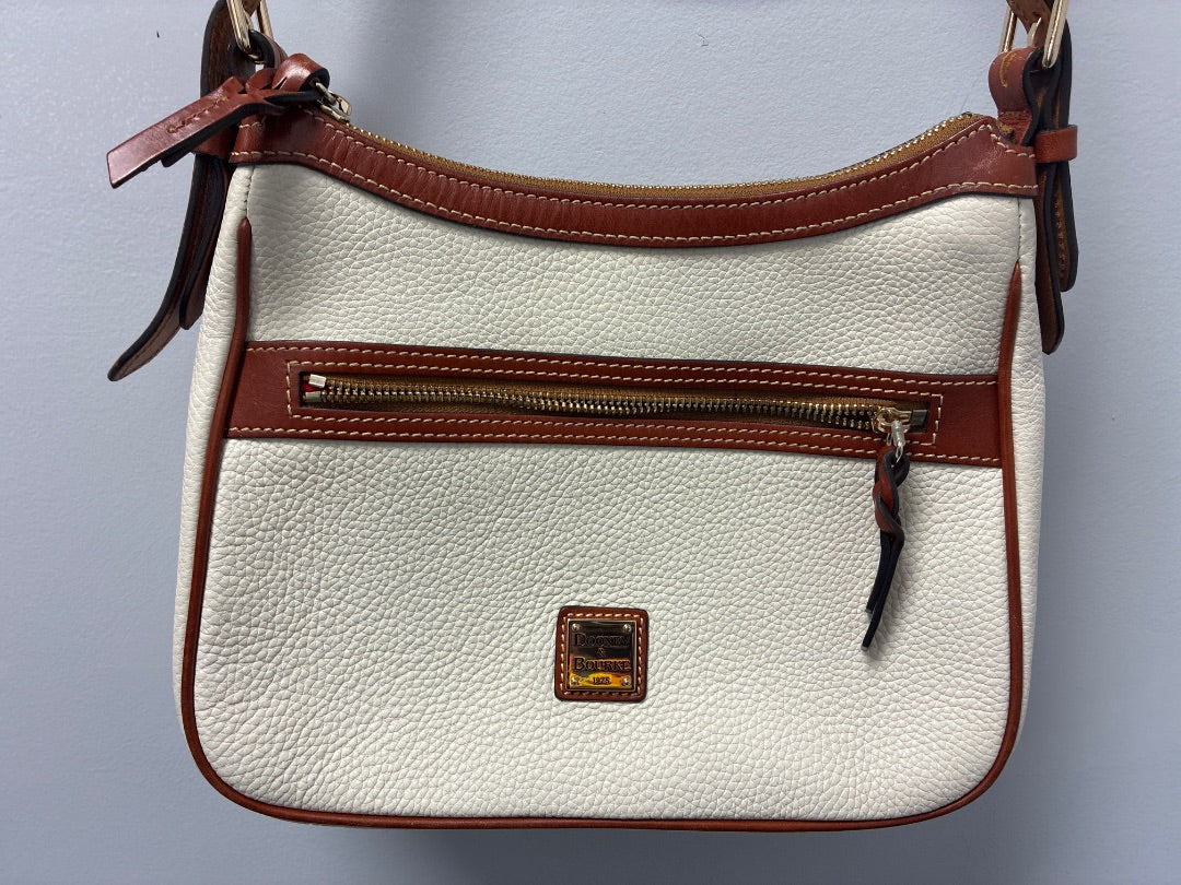 Dooney & Bourke Leather White/Brown Bag, Medium
