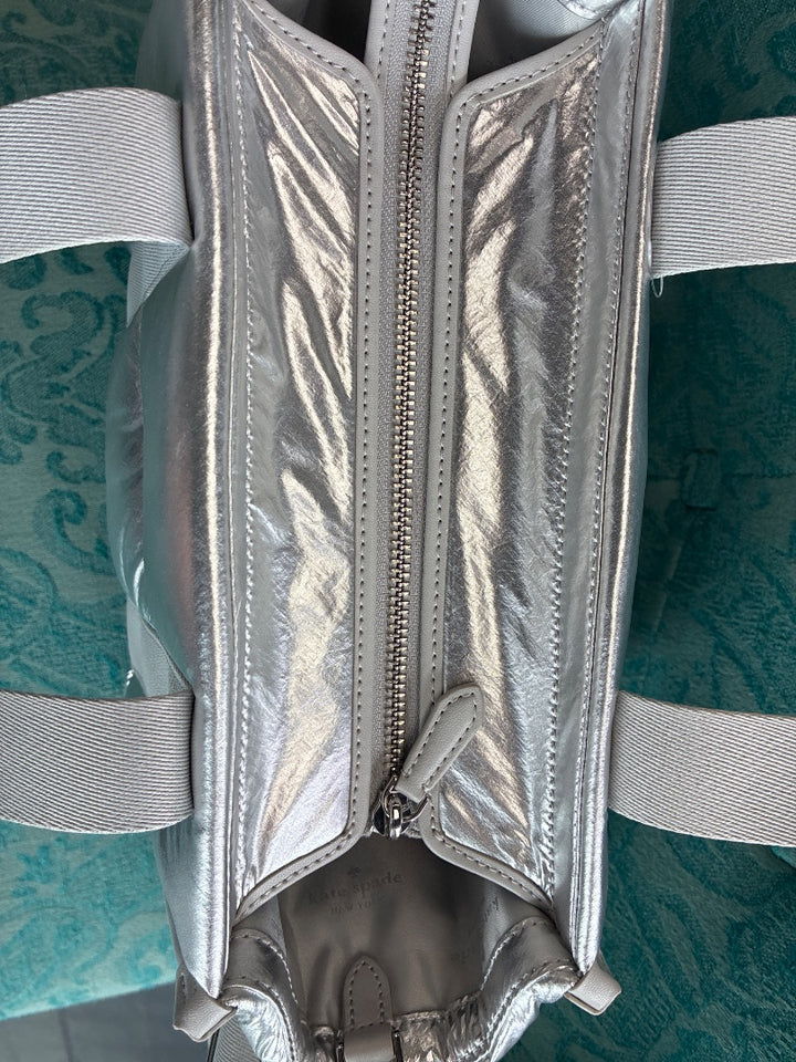 Kate Spade Silver Kip Nylon Small Tote