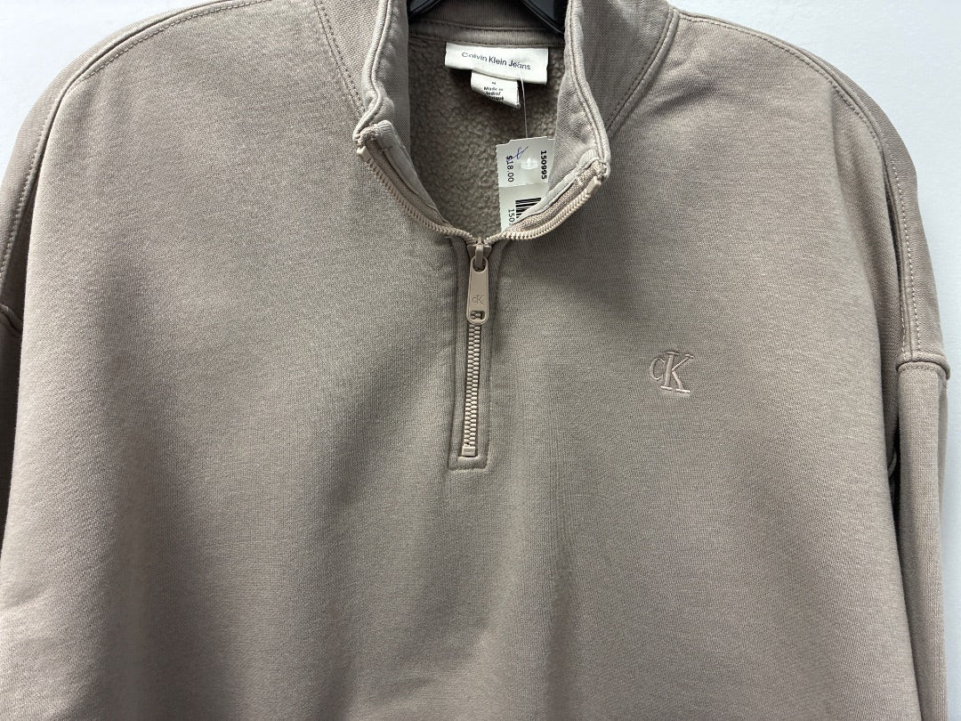 Calvin Klein Jeans Half-zip Tan Sweatshirt Medium