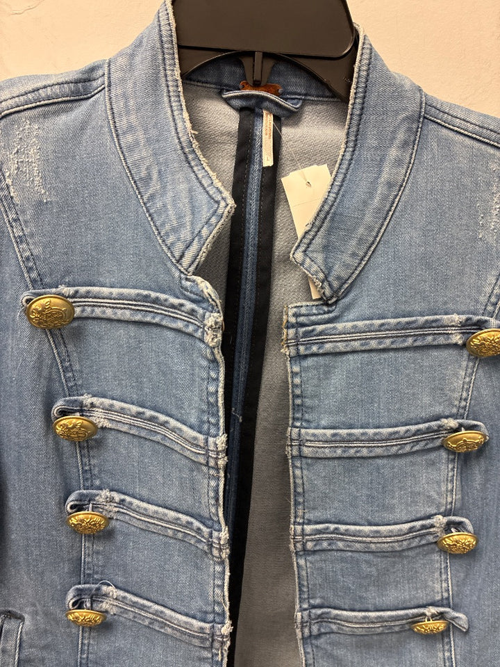 Free People Jean Jacket Blue, Large