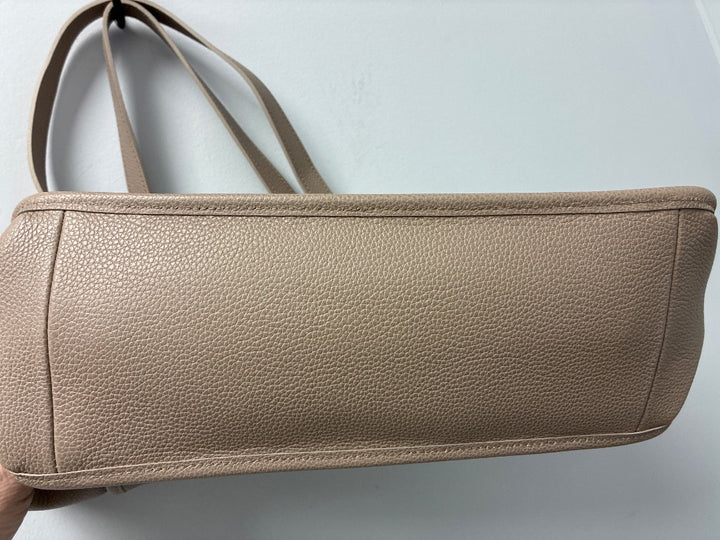 Longchamp Le Foulonne Leather Shoulder Tote Neutral Large