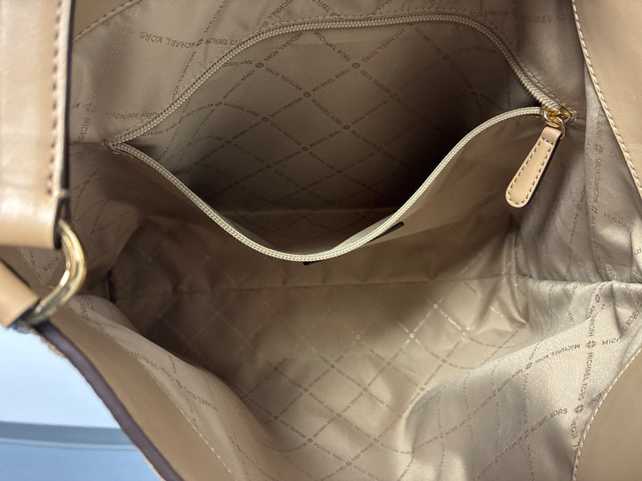 Michael Kors Pebbled Camel Leather Shoulder Bag  Medium