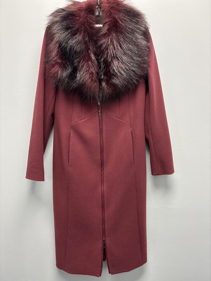 white house black market long maroon coat Small