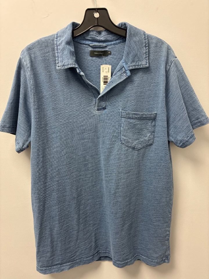 thread and supply, Blue, Mens-Top, Medium