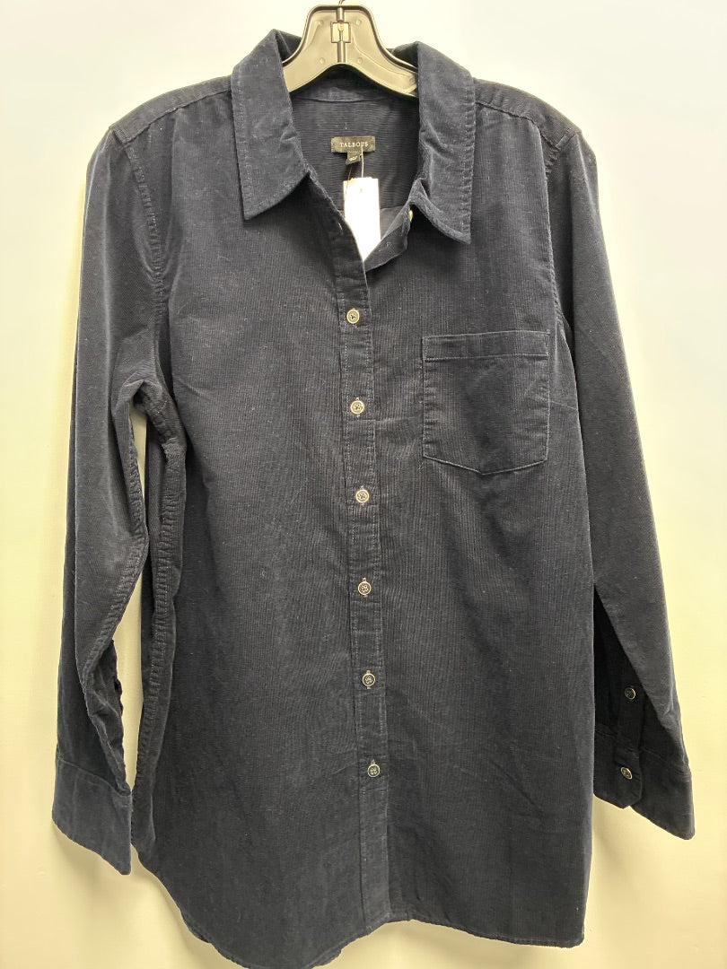 Talbots, Blue Button Up Corduroy Top Large
