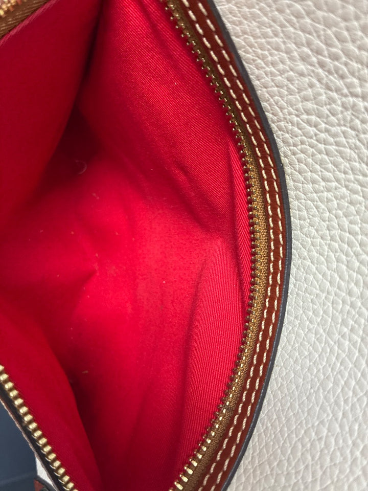 Dooney & Bourke Leather White/Brown Bag, Medium
