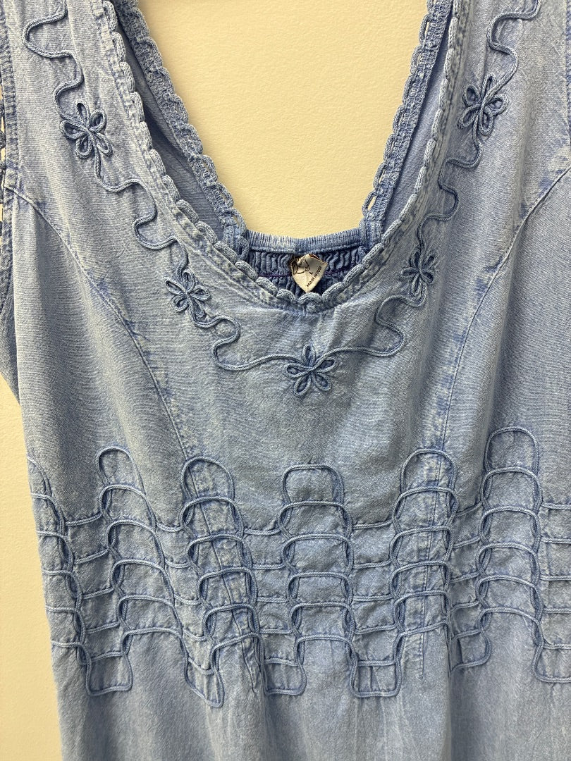 blanco, Blue, dress, Large