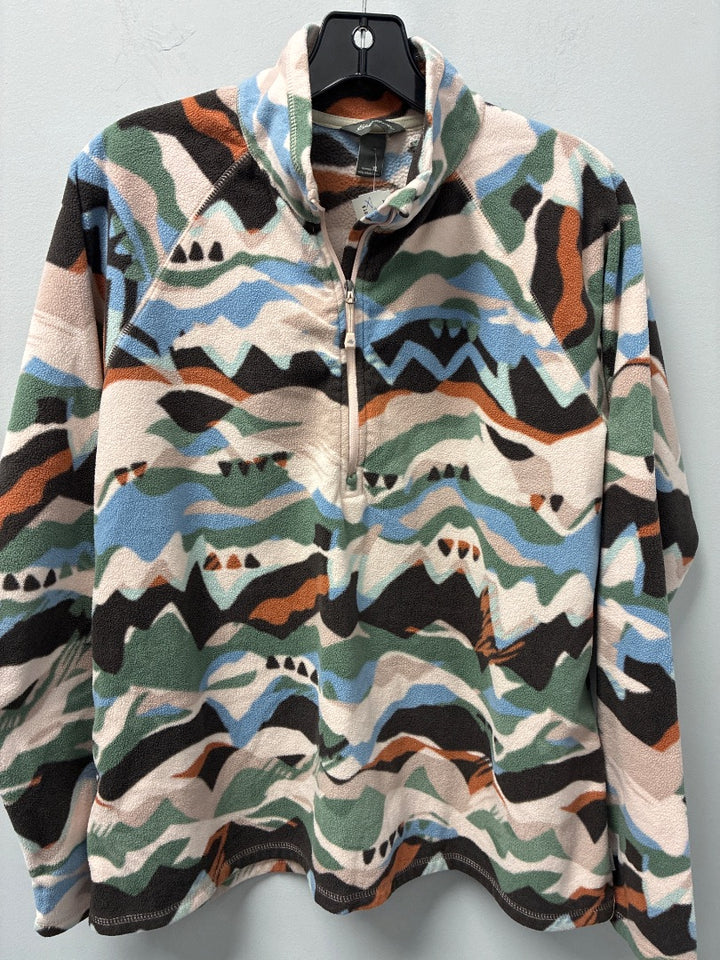 Eddie Bauer Half-zip Fleece Pullover Pink/Blue/Brown, XL