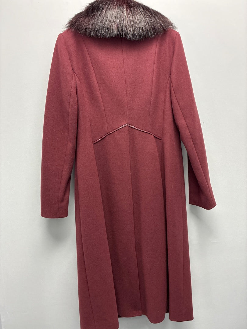 white house black market long maroon coat Small
