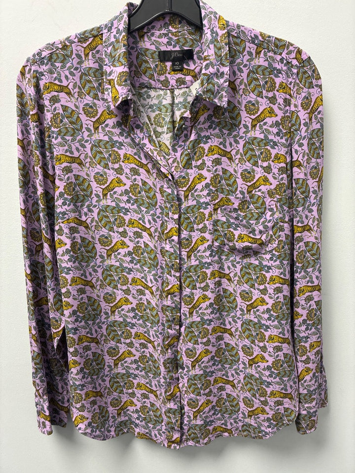 JCREW, Purple+, Silk Top, Medium
