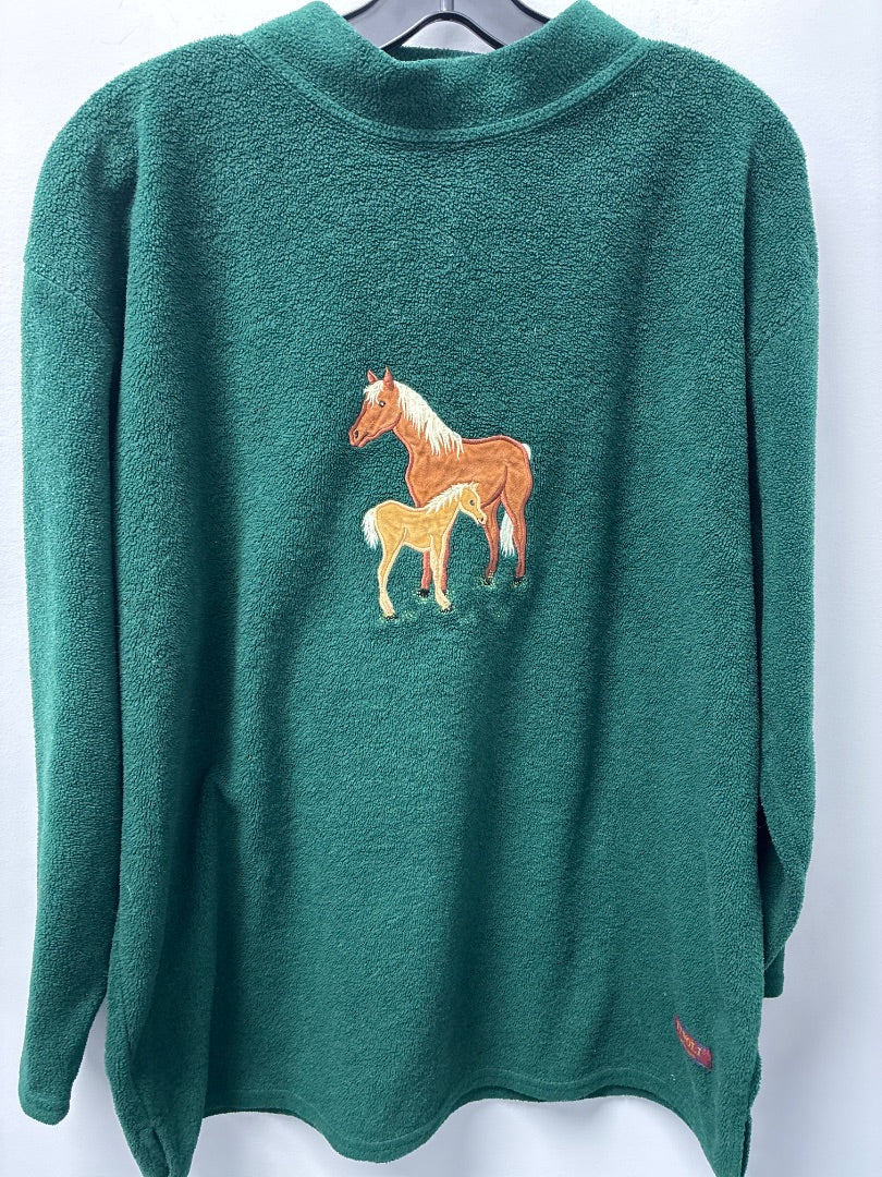 Tivoli green+ horse sweatshirt Large